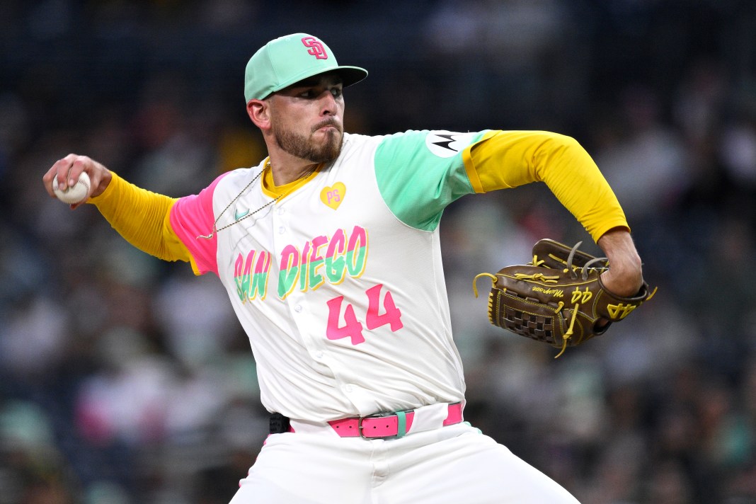 San Diego Padres starting pitcher Joe Musgrove (44) pitches against the Chicago White Sox during the first inning at Petco Park on September 20, 2024.
